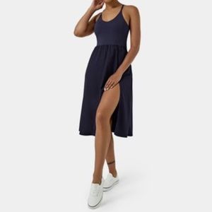 Halara NWT XL In My Feels Everyday Chill Dress in Navy Blue